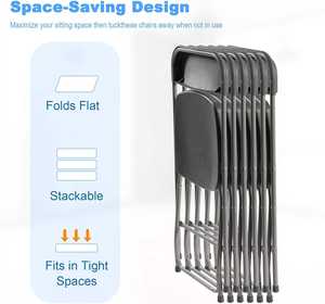 Modern White Resin <b>Folding</b> <b>Chair</b> Outdoor Events Durable Stainless Steel School Park Camping Picnics <b>Kitchen</b> Garden Hotel Use - Product Image 5