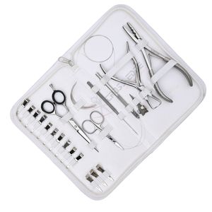 Kit complet d'outils professionnels pour extensions de cheveux à micro-anneaux, pinces, aiguilles à coudre, aiguilles à boucle pour cheveux, clips - Product Image 1