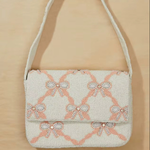 Beaded Eco-Friendly Fashion Trend Women's Handmade Summer Shoulder Bag with Zipper Closure - Product Image 1