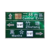 Panneaux de signalisation routière durables en aluminium solaire LED (jaune-blanc) avec visibilité de 1 km, étanches IP54, réfléchissants de qualité diamant ASP