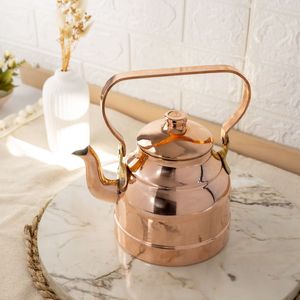 Elegant Copper Water Heating <b>Kettle</b> Matte Look with Top Handle Handmade for <b>Tea</b> Brewing Kitchen and Premium Decoration - Product Image 4