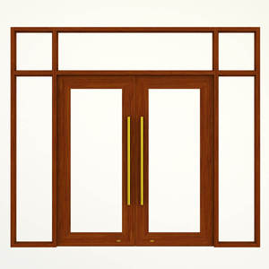 Système d'entrée en aluminium anodisé grain de bois, style carré, revêtement cuivre, série 6000, à commande hydraulique - Product Image 3