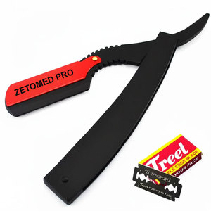 Rasoir droit noir pour barbier (couveau courbé) - Product Image 1