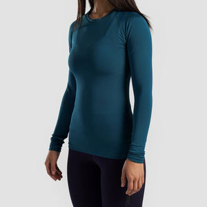 Camiseta de Compresión Personalizada para Mujer, Talla Grande, Corte Holgado, Ropa Deportiva para Gimnasio y Running, Secado Rápido, Ligera, Verano, Poliéster/Algodón - Product Image 4