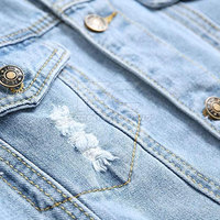 Veste d'hiver de qualité supérieure, vente en gros, poches latérales sur la poitrine, respirante, confortable, écologique, jeans pour hommes 100% coton