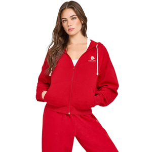 Sweat-shirt à capuche zippé surdimensionné pour femme, en molleton, avec cordon de serrage, poches avant, vêtements de sport décontractés, streetwear - Product Image 2