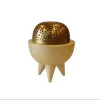 Brûleur d'encens écologique en bois de pin rouge avec couvercle perforé en forme de dôme, diffuseur d'aromathérapie pour la décoration de la maison