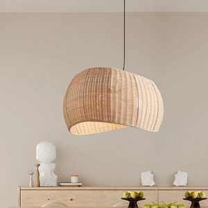 โคมไฟหวายสไตล์โบโฮแบบขายส่ง โคมไฟแขวนทำมือจากหวายธรรมชาติ โคมไฟเพดานสำหรับตกแต่งห้องนั่งเล่นและห้องนอน รับผลิตแบบ OEM ODM - Product Image 5
