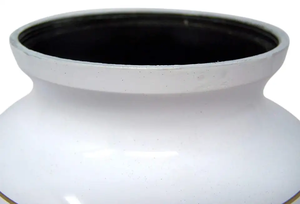 Pot en céramique blanc or avec couvercle, pot de rangement décoratif moderne - Product Image 3