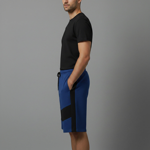Shorts en polaire pour hommes, décontractés, en mélange de coton doux, taille élastique avec cordon de serrage, au-dessus du genou, pour la gym, la course, l'entraînement, le sport et la détente - Product Image 3