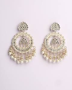 Pendientes Chandbali Kundan de Lujo con Cuentas, Joyería Tradicional India para Bodas, Pendientes Meenakari con Perlas Incrustadas para Mujer, Venta al Por Mayor - Product Image 4