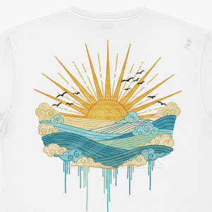 T-shirt en coton doux avec broderie unique, design délavé, tendance mode, vêtement décontracté - Product Image 5