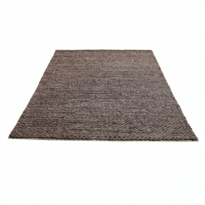 Tapis texturé en laine gris foncé, tufté à la main, écologique, couleur graphite, tissé, pour salon, chambre, hôtel - Product Image 2