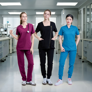 ชุดพยาบาลแขนสั้น/ยาวแบบระบายอากาศได้สำหรับโรงพยาบาลผ้าขัดผิวคุณภาพดีดีไซน์เรียบหรู - Product Image 1