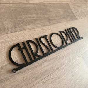 Letrero de Madera Negro Personalizado con Nombre de Familia, Letras Cortadas, Placa para Colgar en la Pared, Decoración Personalizada - Product Image 5