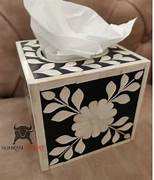 Fabricación de Cajas de Pañuelos con Incrustaciones de Hueso, Color Personalizado Aceptado, Artesanía India y Forma Cuadrada - Product Image 4