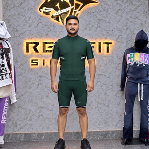Tenue de cyclisme personnalisée à manches longues avec maillot respirant et short rembourré pour la course sur route et l'entraînement sportif en plein air pour adultes - Product Image 1