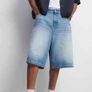 Shorts en jean de haute qualité, prix d'usine, shorts vintage d'été personnalisés pour hommes, streetwear, 100% coton, ourlet brut, shorts en jean de coton - Product Image 2