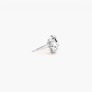 Oval Lab Grown Diamond Stud <b>Earrings</b> 0.20CT 14K Gold Rhodium Plated Luxury Women's Engagement Wedding Jewelry - Product Image 5