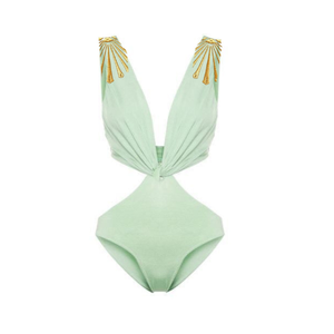 Nouvelles Tendances Personnalisées Maillot de Bain Femme Col Halter Mini Bodycon Broderie Paillettes Colorées Tenue de Plage - Product Image 2