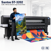 Imprimante éco-solvant Santos ST-3202 3.2M 1200DPI I3200 DX5 XP600 pour vinyle, autocollants, bâches flexibles, papier photo grand format CE FCC