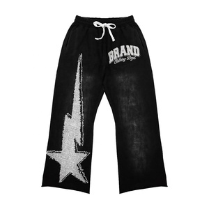 Unisex <b>Acid</b> <b>Wash</b> 2 Piece Tracksuit Set Hoodie and Sweatpants Flock Print Star Graphic Loose Streetwear - Product Image 5