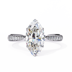 Bague de fiançailles en diamant de laboratoire taille marquise 1,25 ct, en vermeil d'or 18 carats, avec pavé et pont, pour femme, luxe - Product Image 2