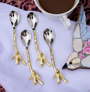 Wholesale Gold Color Bird Shape Handle <b>Coffee</b> Dessert <b>Spoon</b> in Bulk Rate - Product Image 5