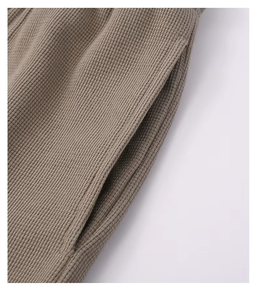 Shorts en coton tricoté pour homme, couleur unie, taille mi-haute, fermeture élastique, style décontracté, tissu respirant - Product Image 4