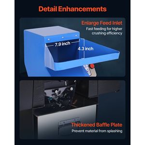 Trituradora de Plástico de 3HP/2.2KW, Capacidad de 100-150kg/h, Molino de Botellas de Plástico, Granuladora, Pulverizador, Máquina de Reciclaje de 2.2KW - Product Image 6