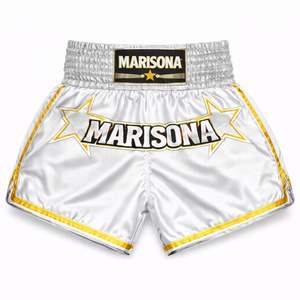 Pantalones Cortos de Entrenamiento de Boxeo Unisex de Cintura Alta, Transpirables, con Logotipo Frontal, 100% Poliéster, Marca Personalizada - Product Image 2