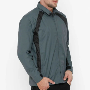 Men's Windproof Rain Jacket Solid Color Zipper Closure Turn-down Collar Polyester Sporty Style Autumn Wear Eco-Friendly - Product Image 5