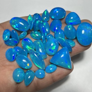 Ethiopian Hasnain Gems Pryba Color Natural <b>Blue</b> <b>Opal</b> Multi Fire Cabochon Mixed Shape Loose Gemstone Model #Opl906M for <b>Ring</b> - Product Image 5
