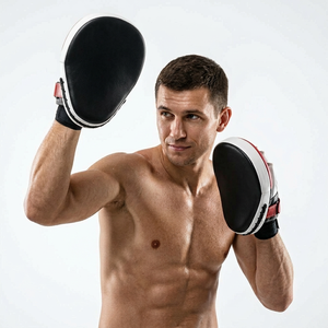 Guantes de Boxeo de Cuero Personalizados para Hombre y Mujer, Almohadillas de Entrenamiento con Absorción de Impactos, Objetivo Curvo para Golpear, Entrenamiento de MMA y Muay Thai - Product Image 3
