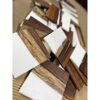 Ensemble de sous-verres élégants en résine et bois, faits à la main, carrés, pour tasses à thé, pour la cuisine, la table, la décoration de la maison