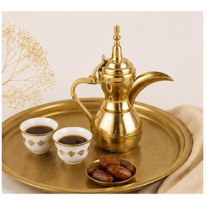 Luxury Gold Plated Arabic Coffee Dallah Premium Stainless Steel Qahwa <b>Pot</b> with Mirror Finish Middle Eastern Teapot for Hot Sale - Product Image 4