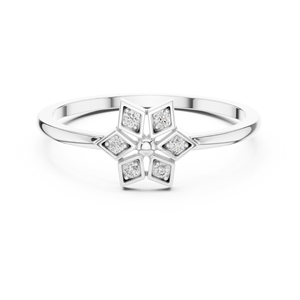 Anillo de Diamantes con Corte Esmeralda de 10K y 14K con Engaste de Plata para Mujer - Product Image 4