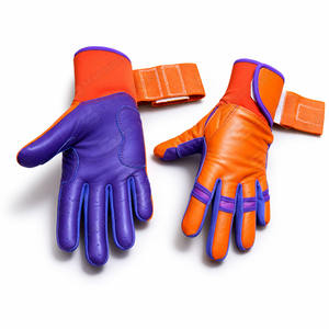 Guantes Largos Profesionales SAAR INDUSTRIES para Adultos y Jóvenes, Color Naranja y Morado, Cuero Vacuno Suave, Logotipo Personalizado, Antideslizantes y Duraderos - Product Image 3