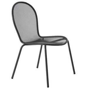 Taburete y Otomana de Malla Metálica Negra Moderna y Resistente, Apilables, para Patio, Jardín, Restaurante, Terraza, Cafetería, Bistro - Product Image 5