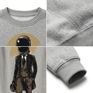 เสื้อสเวตเชิ้ตผ้าฟลีซคอกลมแบบยูนิเซ็กซ์ สีเขียวอมฟ้า ทรงปกติ พิมพ์ลาย สวมใส่สบายๆ สำหรับฤดูใบไม้ผลิ กันลม ระบายอากาศได้ดี เป็นมิตรกับสิ่งแวดล้อม - Product Image 5