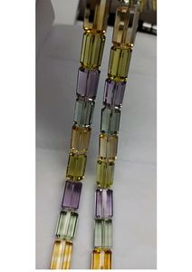 Perles cylindriques facettées multicolores 100% naturelles, semi-précieuses, 10x15 mm, brin de 16 pouces, 32 pièces pour la création de bijoux - Product Image 2