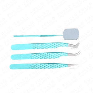 ชุดแหนบต่อขนตาคุณภาพสูง สีฟ้าพลาสม่า สแตนเลสสตีล ด้ามจับแบบกระจก ปลายแหลม สำหรับงานต่อขนตาอย่างแม่นยำ - Product Image 6