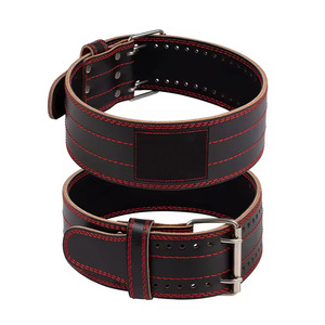 Adjustable Breathable 13mm Leather <b>Weight</b> Lifting <b>Belt</b> Professional Protection for Body Building Strength <b>Training</b> Unisex Buckle - Product Image 1