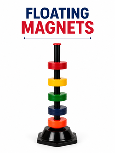 Color Ring Floating Magnet Set Magnetic Tower Science Experiment Kit for Student Lab Teaching CISCO Brand <b>PLA</b> Material - Product Image 2