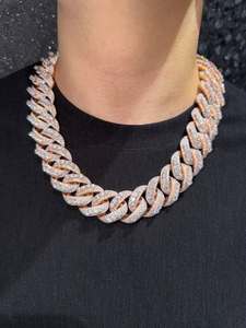 สร้อยคิวบันชุบทองคุณภาพเยี่ยม SHRILIKE JEWELS ชุบทอง 92.5%  แบบหนา ประดับเพชรหรูหราสำหรับงานแต่งงาน IGI - Product Image 3