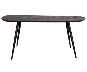 Mesa de Comedor de Madera de Teca Sólida con Diseño Artesanal Muy Elegante, Patas Redondas de Metal, para Hogar, Oficina, Hotel, Cocina, Restaurante - Product Image 1