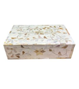 Caja de joyería de diseño premium con incrustaciones de nácar, caja de almacenamiento decorativa de resina de lujo con incrustaciones de nácar, a precio de fábrica al por mayor. - Product Image 3