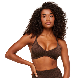 Sujetador Deportivo con Estampado de Leopardo para Mujer, con Logotipo Personalizado, Soporte Ligero, Transpirable, para Yoga, Fitness, Gimnasio, Entrenamiento, Color Marrón Suave - Product Image 6