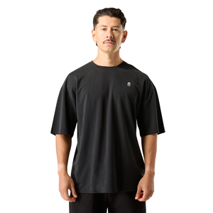 เสื้อยืดแขนสั้นสีดำสำหรับผู้ชาย เนื้อผ้าคอตตอนพรีเมียม สวมใส่สบาย เหมาะสำหรับใส่ลำลอง ออกกำลังกาย แฟชั่นทันสมัย ขายส่งจำนวนมาก - Product Image 1