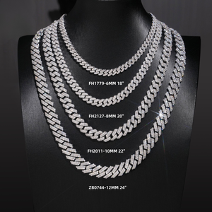 Collar de Cadena con Moissanita Redonda Certificada GRA, Plata de Ley 92.5% Chapada en Oro Rosa, Joyería Clásica Unisex para Regalo de Fiesta - Product Image 1
